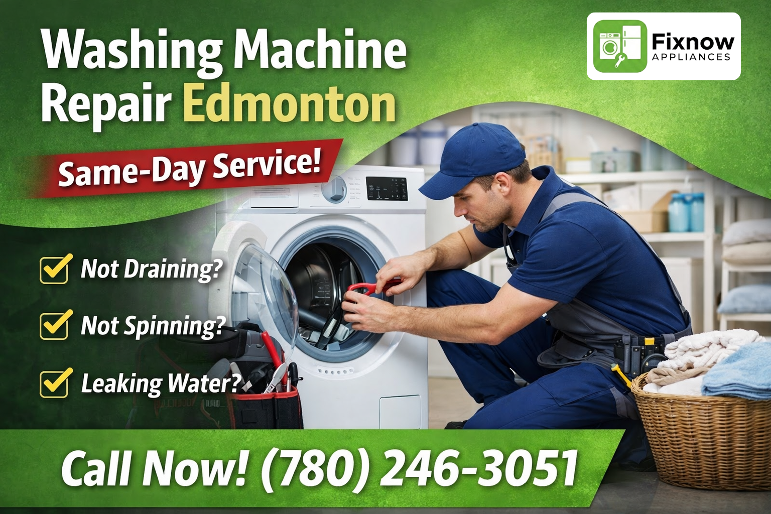 Same-Day Washing Machine Repair | FixNow Appliances Experts