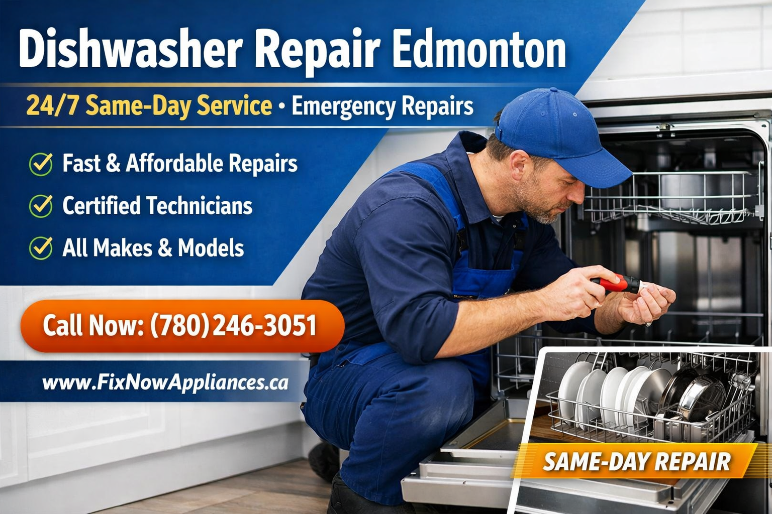Top-Rated Dishwasher Repair in Edmonton | 24/7 Same-Day Expert Service